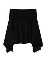 SOFT CONTRAST FLARE SKIRT(BLACK)