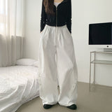nylon curved banding wide pants
