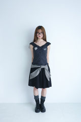 big ribbon skirt(black×grey)