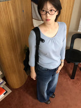 3/4 シャーリング Tシャツ