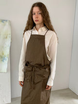 PINAFORE DRESS BROWN