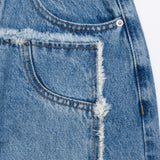 FRONT SIDE PATCHWORK DENIM PANTS code 18106