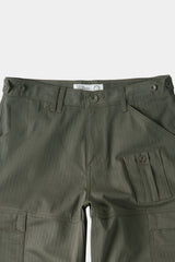 4パネルカーゴポケットヘリンボーンツイルパンツ (Khaki)