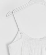 Omill Lace Shirring Sleeveless Midi Layered One Piece