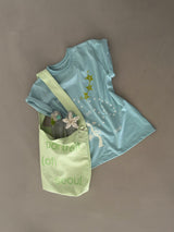 ヘビーコットン ソウル グラフィック Tシャツ (Tenta Tumble & Bio Washed)2サイズ - ヴィンテージブルー