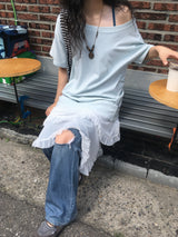 スリットオーバーサイズTシャツ