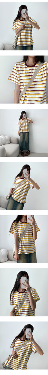 Boton color combination Short-sleeved shirt (4 colors)