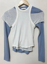 3SET スリムレイヤードトップセット (Long Sleeve / Short Sleeve / Tank)💙🩷🖤 3COLOR