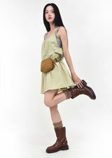 ribbon strap layered dress