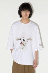 ルーズシルエットエアリーホワイトTシャツ