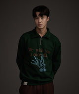 BLUEBIRD HALF ZIP-UP SWEATSHIRT GREEN