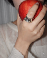 [925SILVER] STARLIGHT WAVE BOLD RING