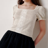 レースパフTシャツ (Grey)