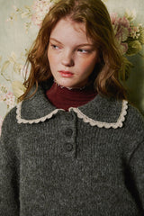Anna Wool Collar Knit [Gray]