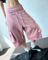 Pla West Fold Cargo Terry Bermuda Shorts 3color