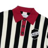 25SS COLLAR POINT STRIPE SHORT SLEEVE KNIT BLACK
