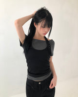 デンダー ボタン ホルター 半袖Tシャツ