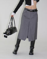 shoulder unbalanced ribbed cardigan