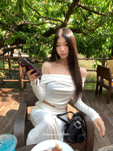 デザインシャーリングロングスカート
