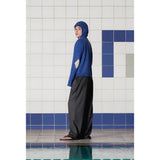 ARGYLE ELBOW KNIT ZIP-UP HOODIE / BLUE