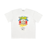 [UNISEX] C.O.M.E モータースポーツオーバーサイズプリントコットンジャージTシャツ（ホワイト）
