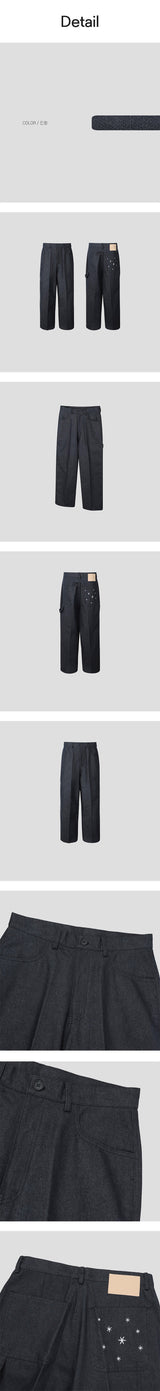 [Unisex] non pade バックステッチ デニムパンツ