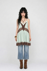 ISABEL LACE CHIFFON MINI DRESS
