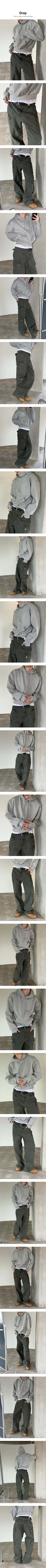 Snap warmer crop hood t-shirts(3color)
