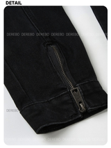 London black denim casual zip-up jacket