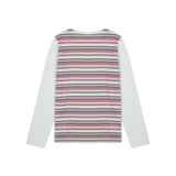 セーターストライプ長袖Tシャツ (ホワイト)