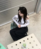 フリルロングスリーブTシャツ