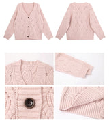 Pink laze oversized-fit knit cardigan