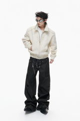 Washed Canvas Studded Jacket