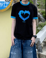 Blue Heart Ringer T-Shirt