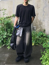 Ramie Brush Balloon Denim Pants 5C