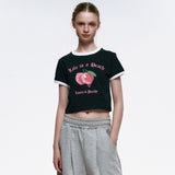 ライフイズアピーチクロップリンがーTシャツ_ブラック