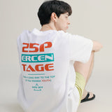 25P バックプリンティング レトロ ネオン 半袖Tシャツ 25B41307WH