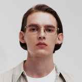 Knouun Square titanium glasses CODE. 102. D Gold