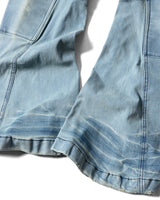 PADDED FLARED ライトブルーデニムパンツ