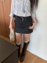 クロードベルトデニムミニスカート