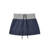 Contrast String Waist Mini Skirt 231809644