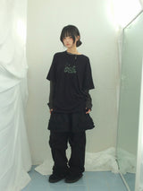 Double ribbon knee-point pants