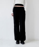 KIRSH PLAIN INCISION WOVEN PANTS [BLACK]
