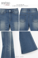 Roy Blue Dist Semi-Long Denim Pants