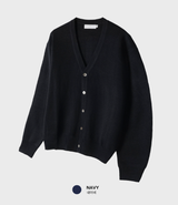 Deface Daily Semi-Cropped V-Neck Overfit Cardigan