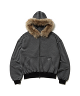 STRIPE WINGS FUR HOODIE ZIP-UP