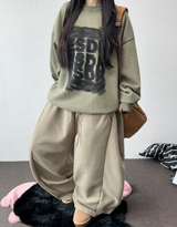 dini side pintuck balloon wide long pants 🖤🩷🩶4 COLOR