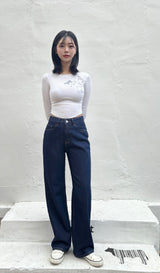 ダークブルークラシックデニムパンツ code 18316