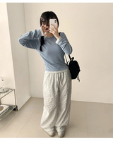 Shea color matching layered slim long sleeve tee