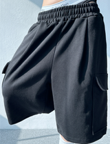 BASIC CARGO BERMUDA SWEAT PANTS🩶🖤 - 2 COLORS